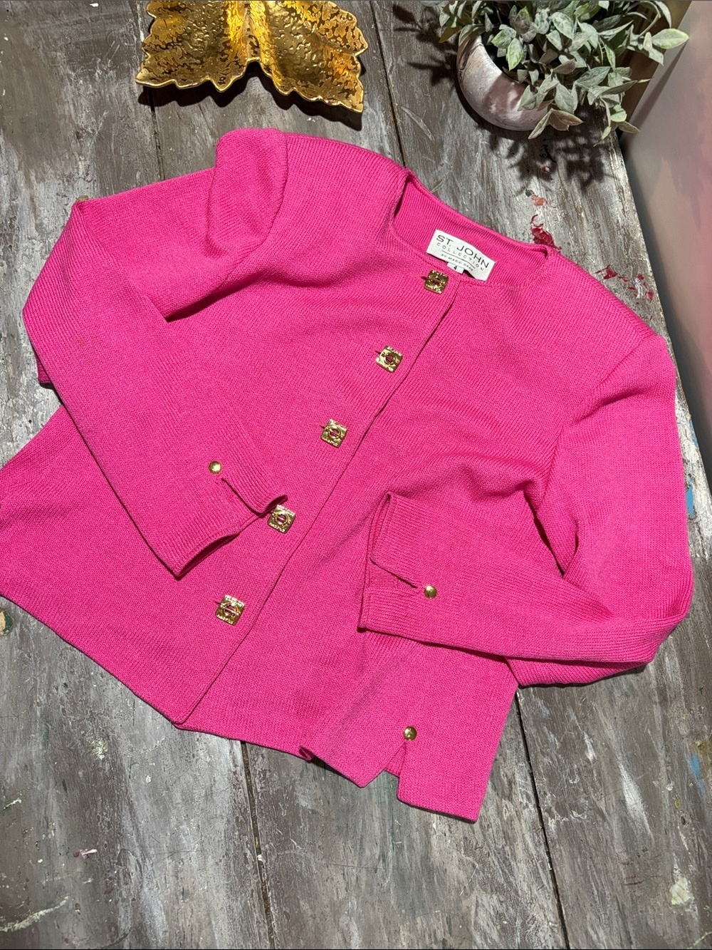 vintage St. John pink Santana knit jacket